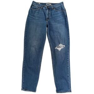 Levi's Jeans Women 29 Blue 80s Mom Jean High Rise Tapered Distressed Denim